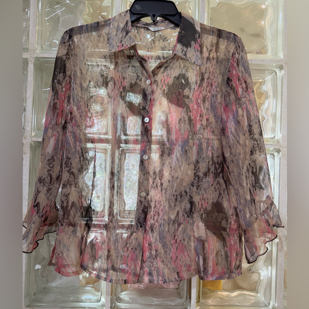NICOLA Sheer Multicolor Blouse